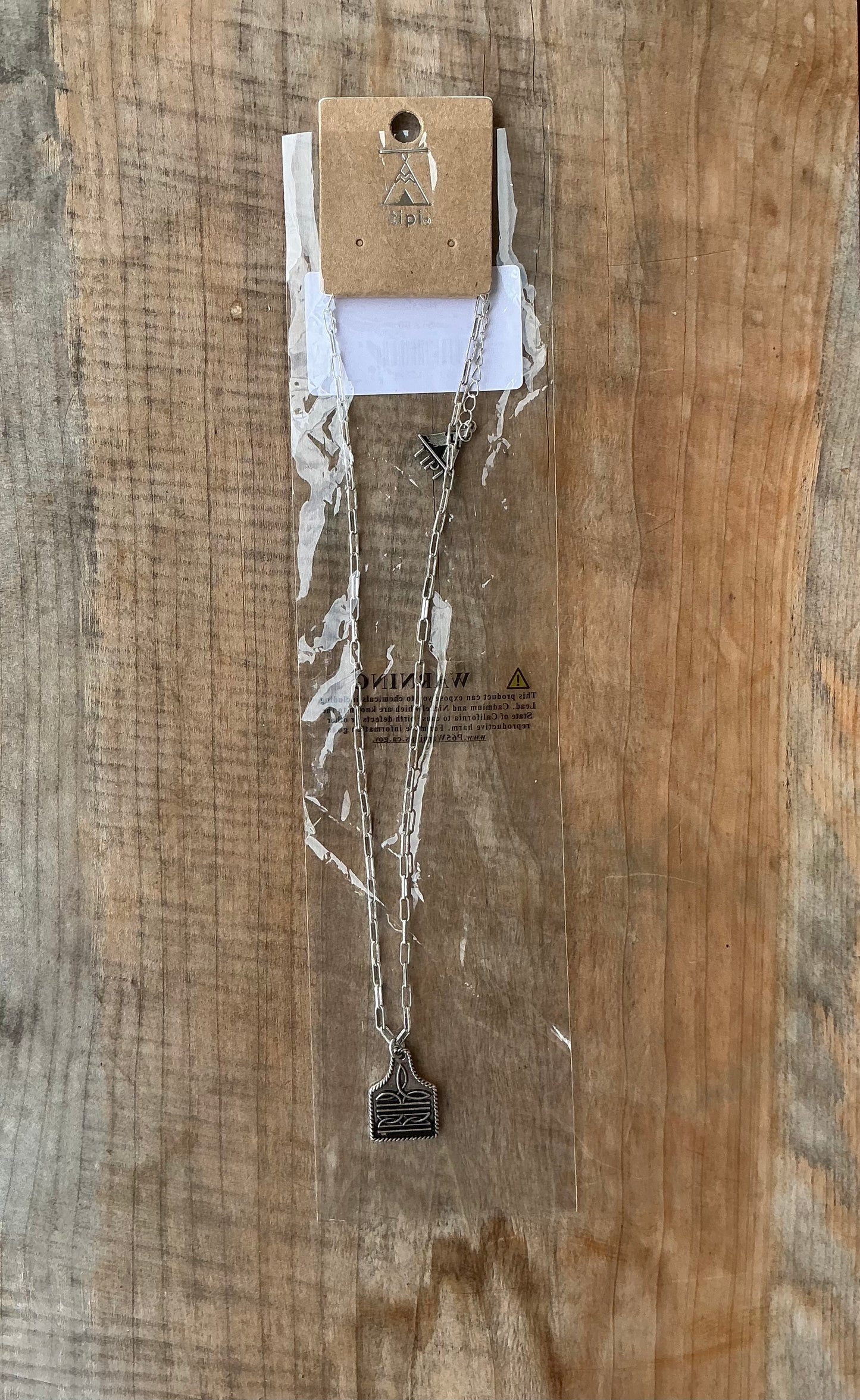 Tipi - Cattle Tag Boot Stitch Necklace