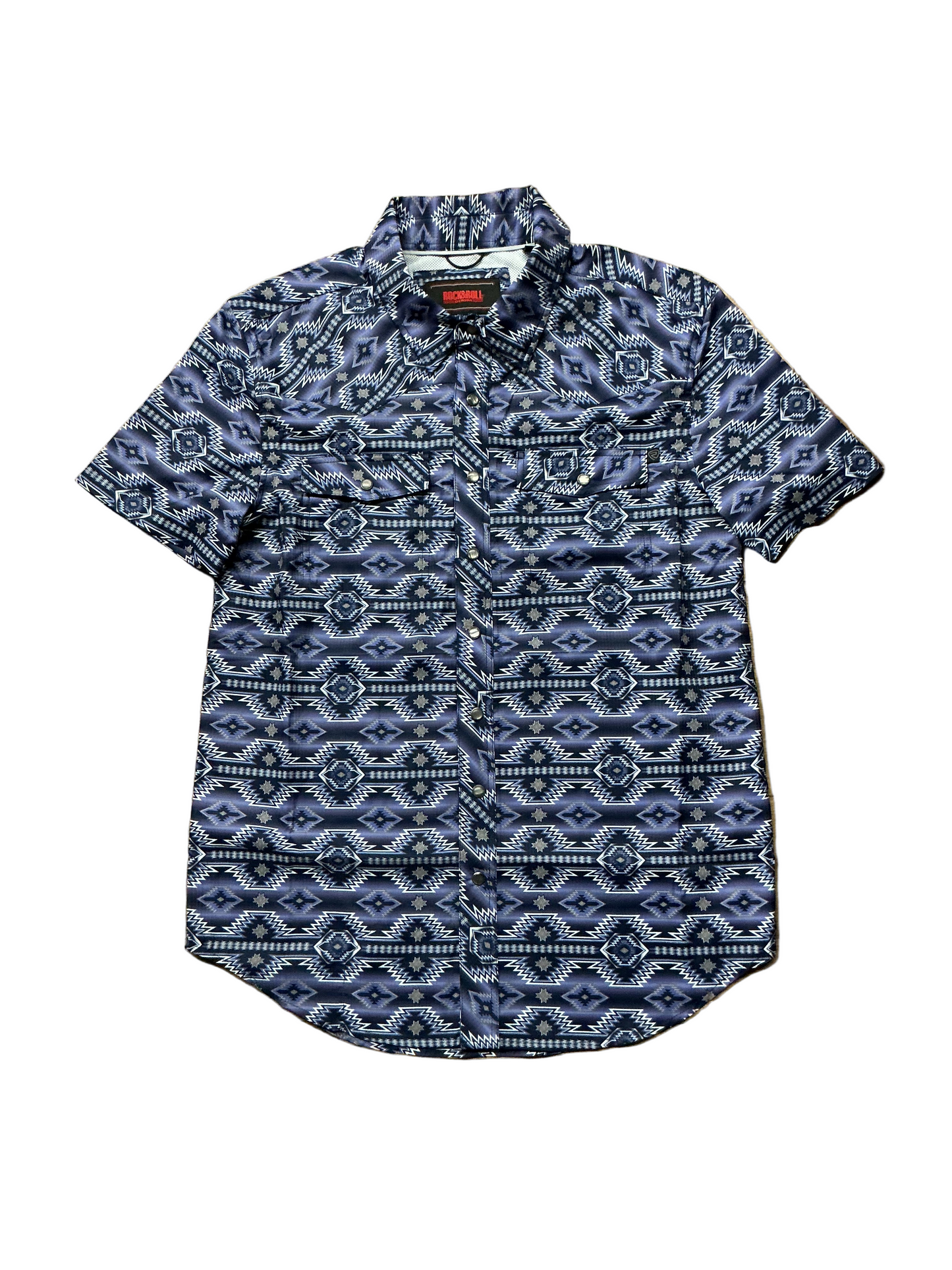 Rock&Roll - Mens Snap Shirt Aztec Blue