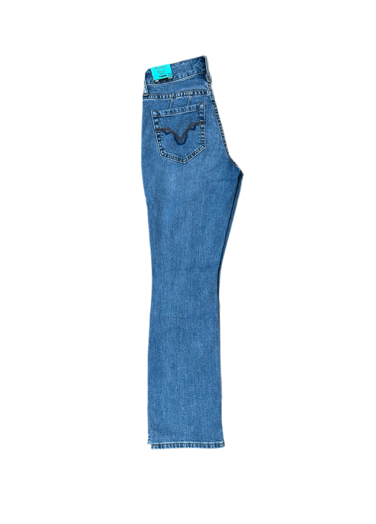 Rock&Roll - Womens Distressed Mid Rise Modest Boot Jeans