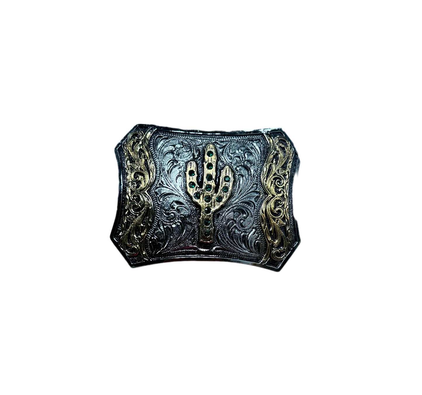 Alpaca Buckles - Cactus With Green Rihnstones Womens Buckle
