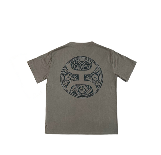 Hooey - Concho Ladies Shitake Brown Crew Neck T-Shirt With Hooey Logo