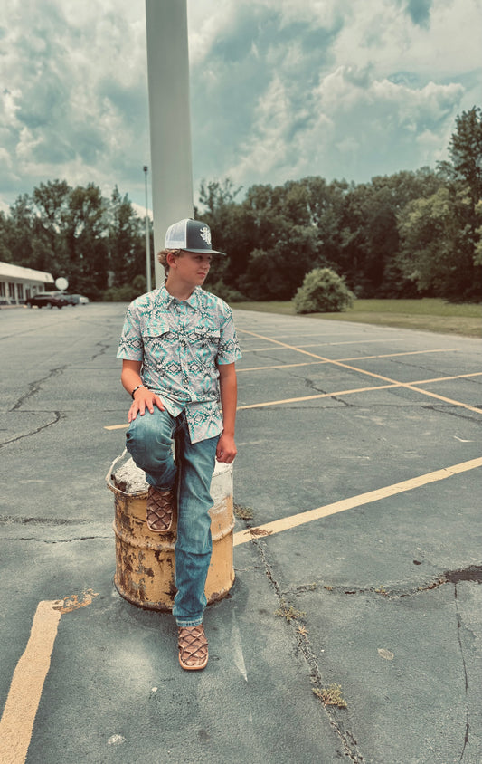 Rock&Roll - Tek Teal /Grey Aztec Snap