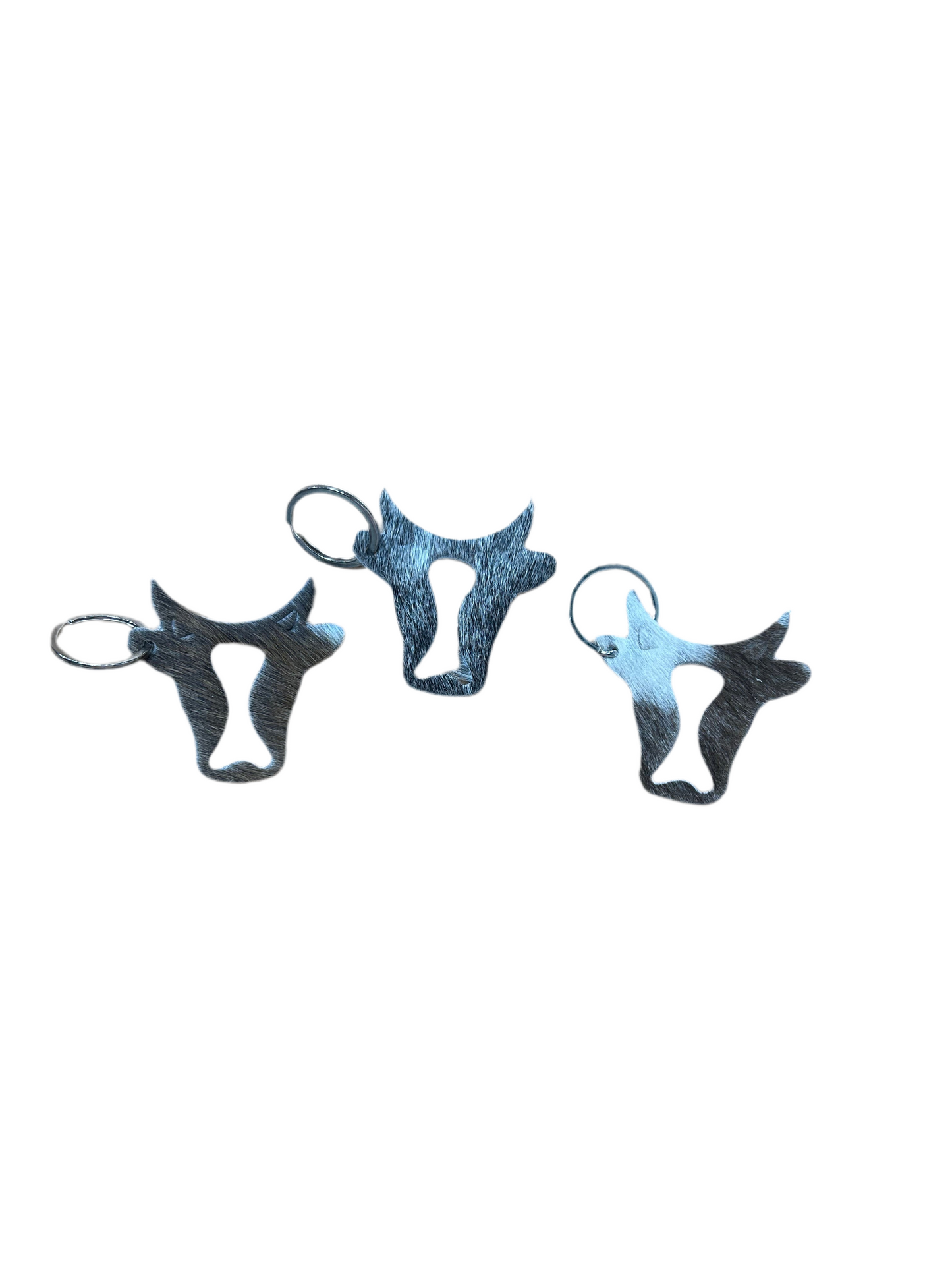 5 Diamond Ranch - Cowhide Bull Keychain
