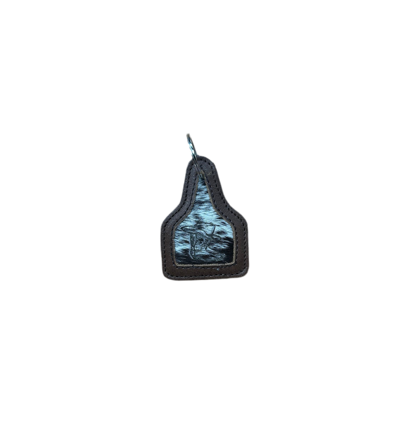 5 Diamond Ranch - Branded Cowhide Tag Keychain