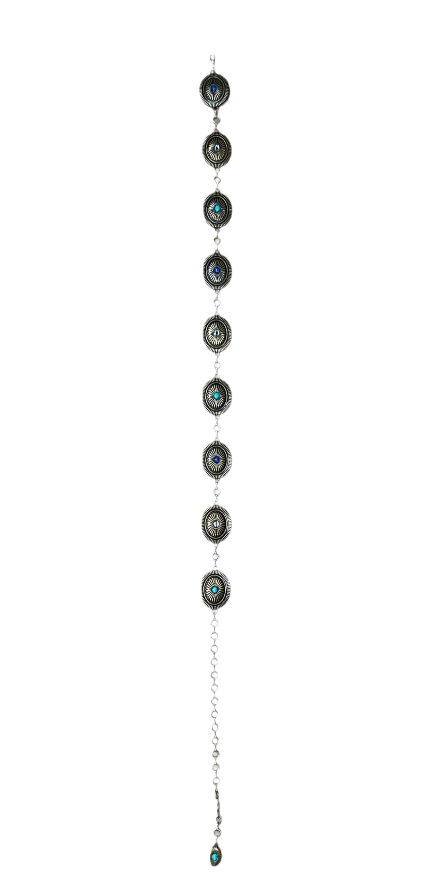 Catchfly - Womens Concho Chain Belt With Stones