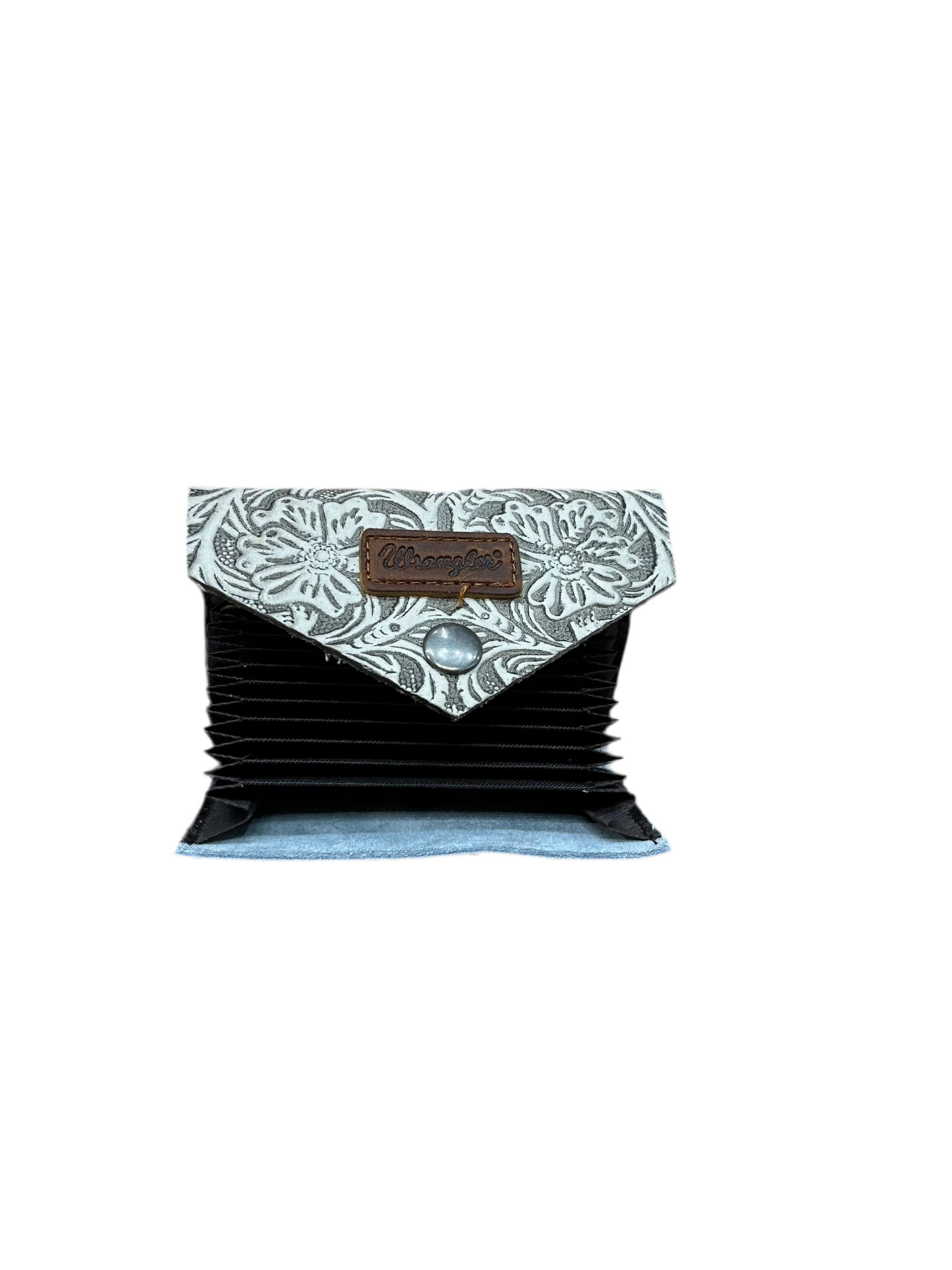Wrangler - Cowhide Floral Tooled Card Holder