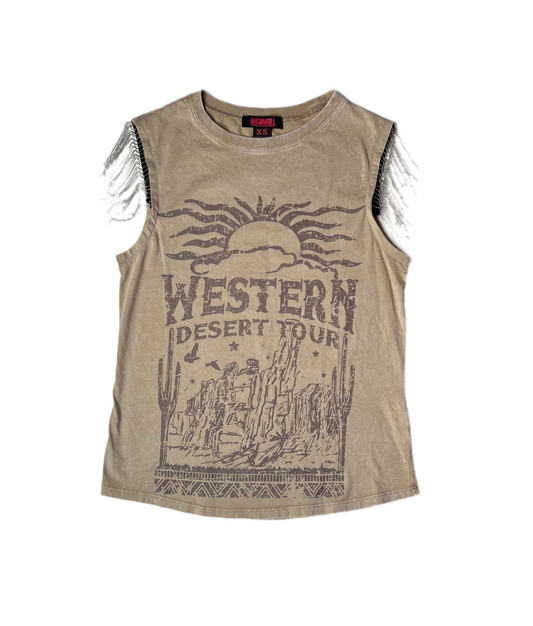 Rock&Roll - Chain Fringe Graphic Tank