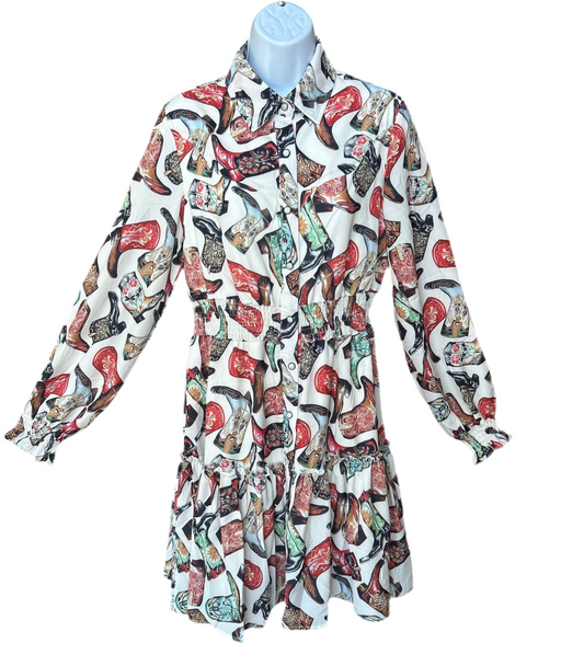 Fashion Express - Womens Flowy Dress With Boots L