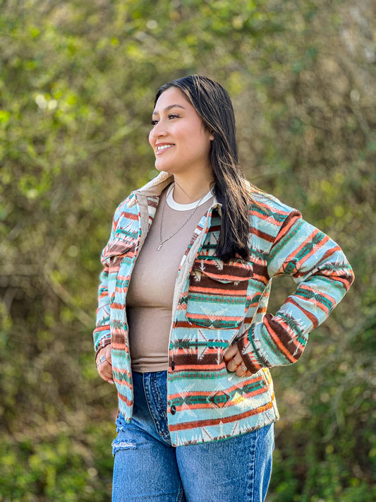 Rock&Roll - Aztec Brushed Jacket with Sherpa Lining