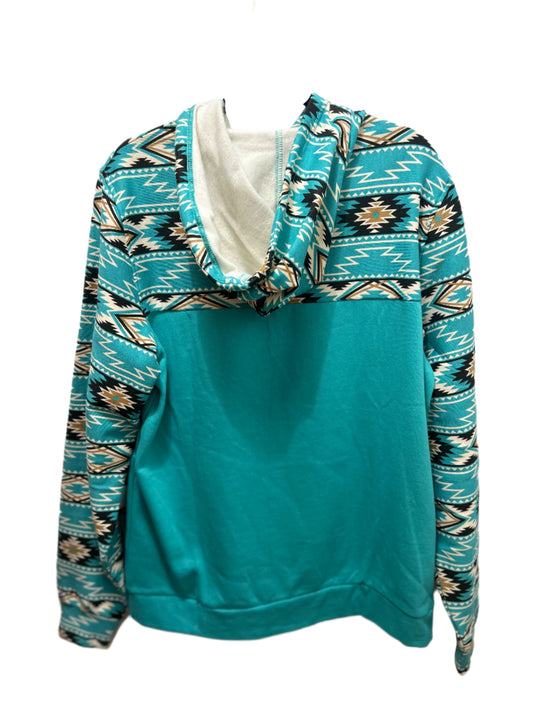Rock&Roll - Aztec Printed Turquoise Hoodie