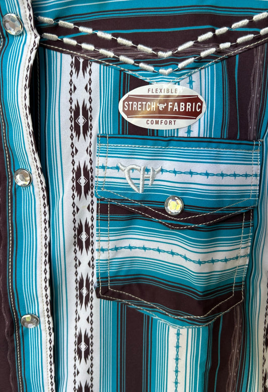 Cowgirl Hardware - Striped Serape Snap Shirt