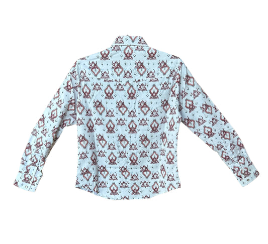 The American West - women's printed pink snap shirt