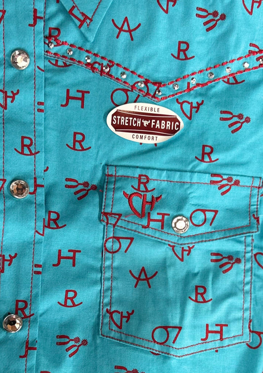 Cowgirl Hardware - Branding Irons Print Snap Shirt