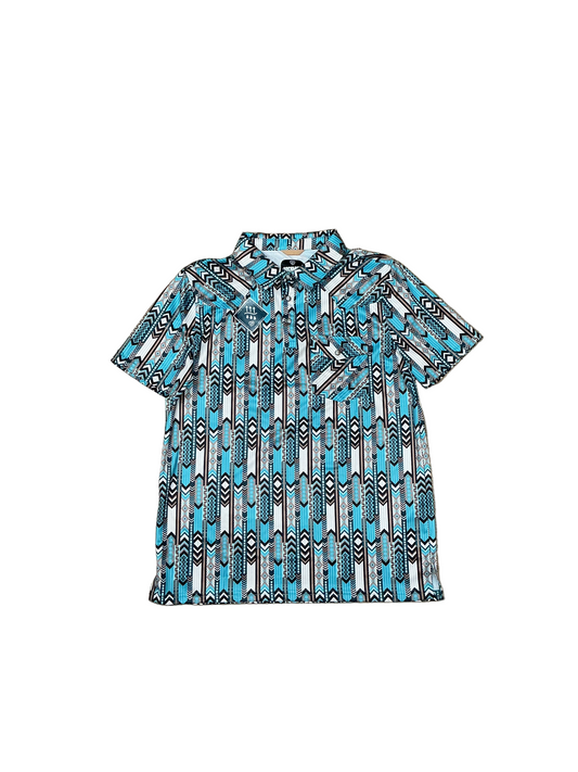 Rock&Roll - Mens Printed Polo Turquoise