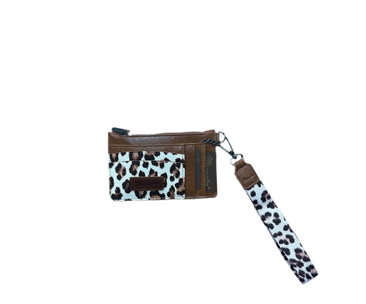 Wrangler - Leopard Print Key Chain Wristlet Card Wallet