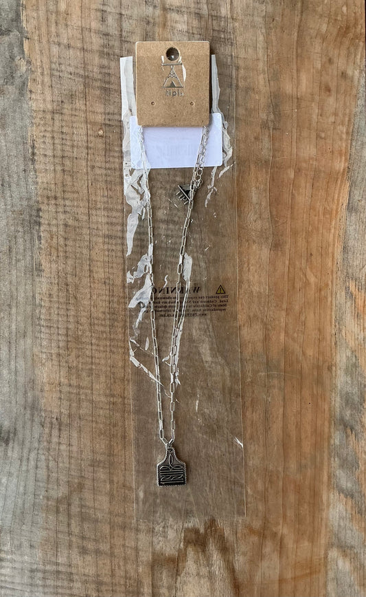 Tipi - Cattle Tag Boot Stitch Necklace