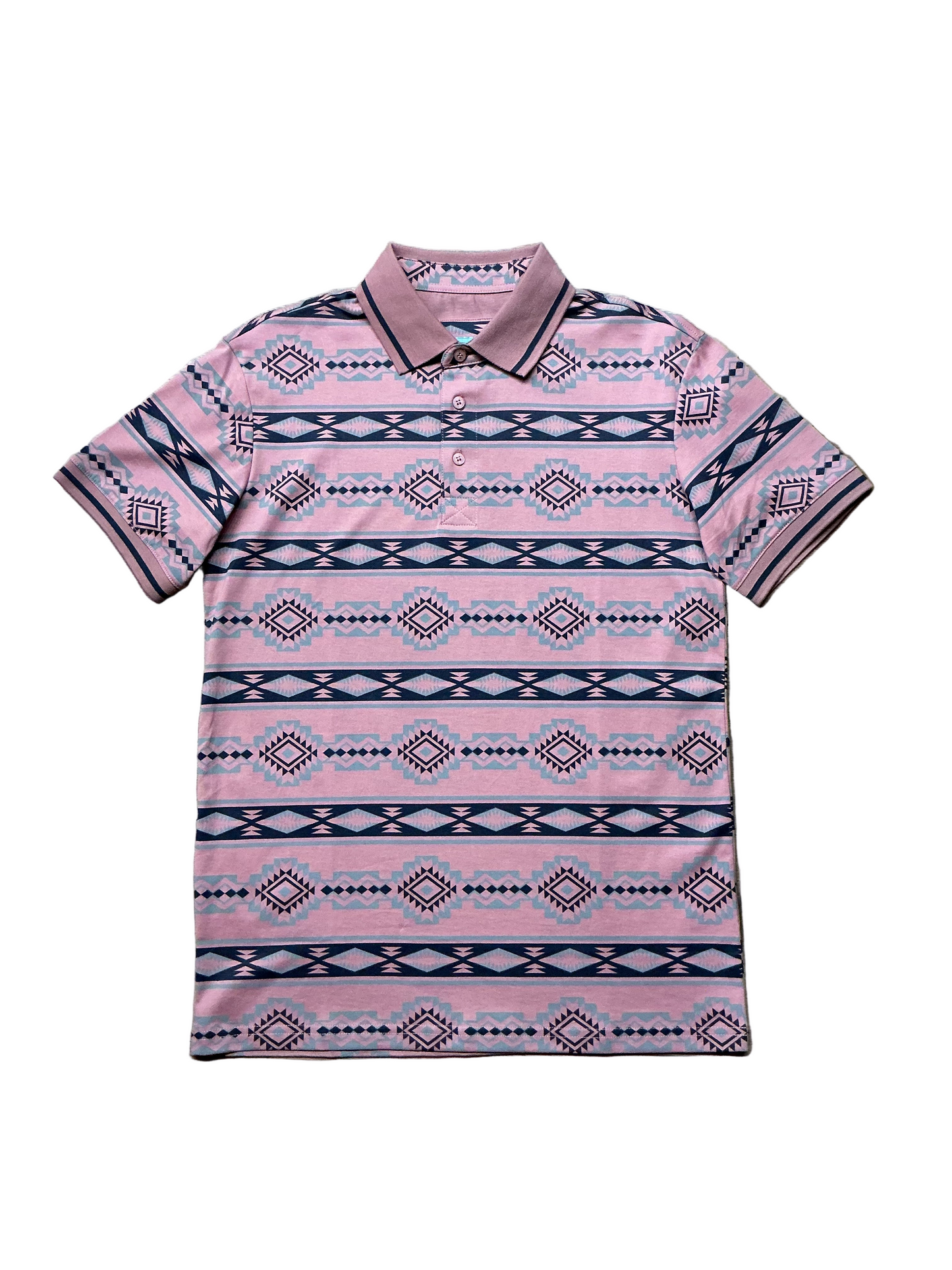 Platini - Mens Pink Aztec Polo