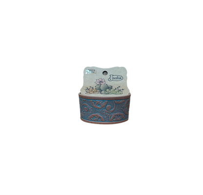 Justin - Leather Carved Wristlet With Turquoise