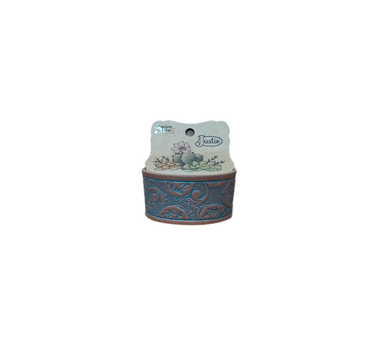 Justin - Leather Carved Wristlet With Turquoise
