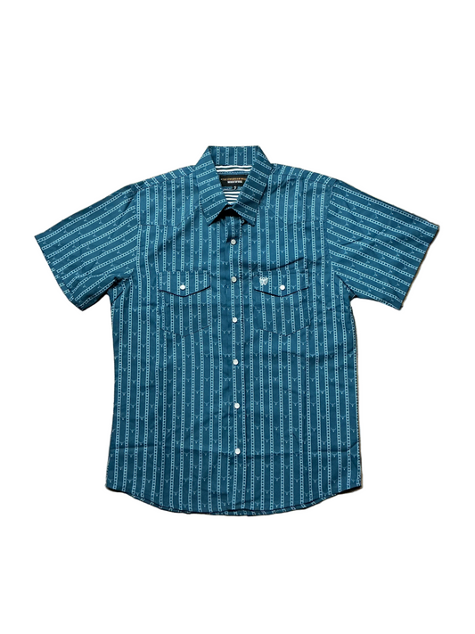 The American West - Mens Half Sleeve Printed Shirt Blue