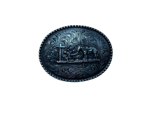 Alpaca Buckles - Christian Cowboy Ovel Men’s Buckle