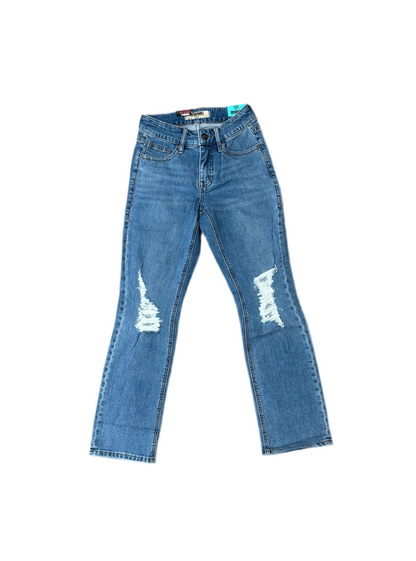 Rock&Roll - Womens Distressed Mid Rise Modest Boot Jeans