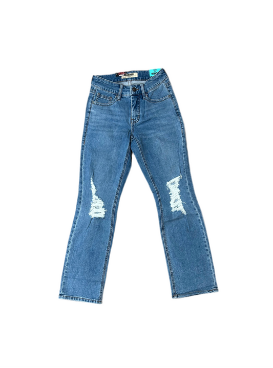 Rock&Roll - Womens Distressed Mid Rise Modest Boot Jeans