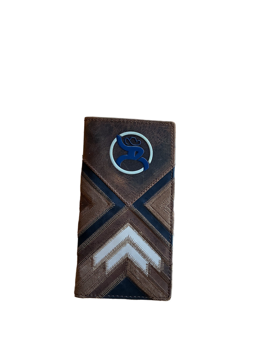 Hooey - "Kamali" Brown/Blue & Ivory Patchwork Rodeo Wallet