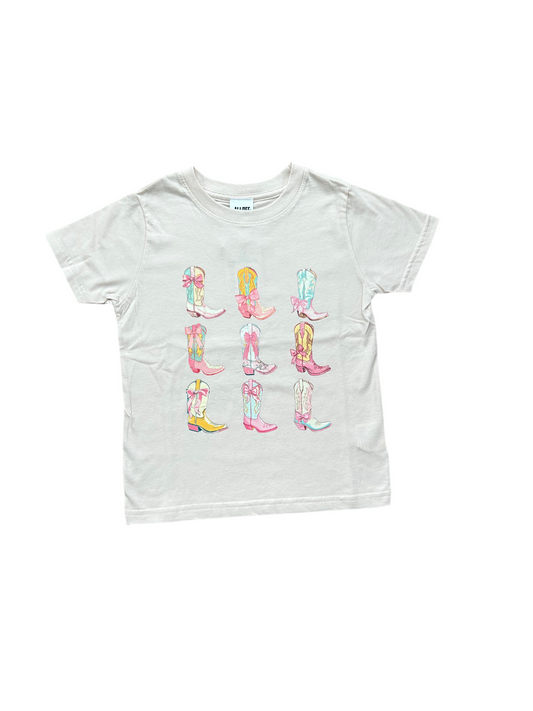 Ali Dee - Girls Pink Graphic Boots Tee