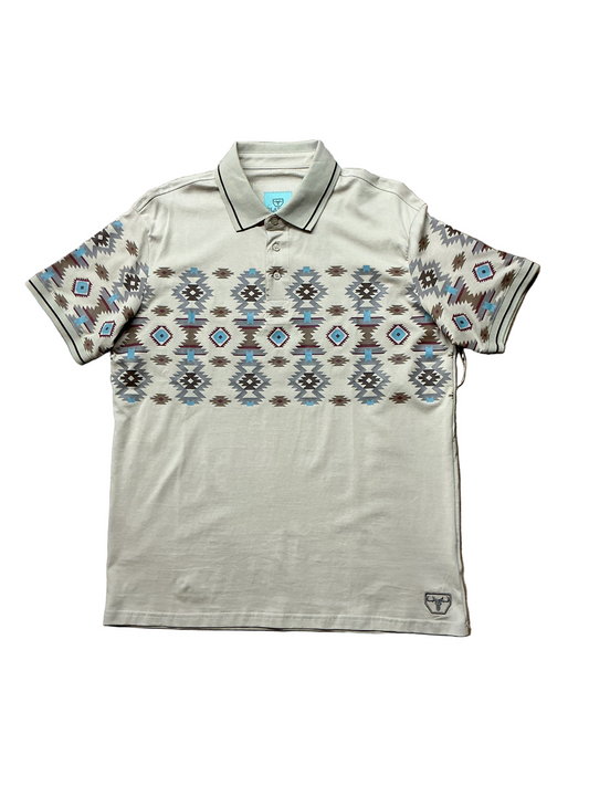 Platini - Mens Beige Aztec Polo