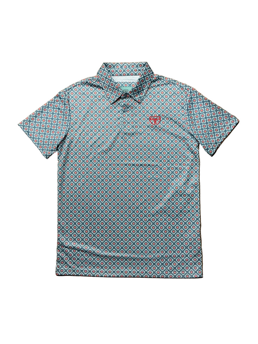 Platini - Mens Blue Printed Polo