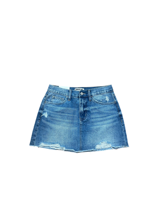 Bayeas - Womens Distressed Mini Denim Skirt