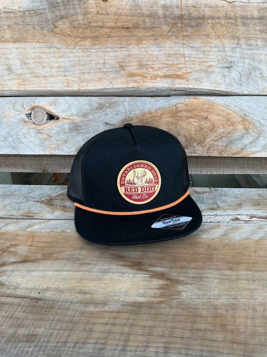 Red Dirt Hat Co - "The Rack" Black With Orange Rope Hat