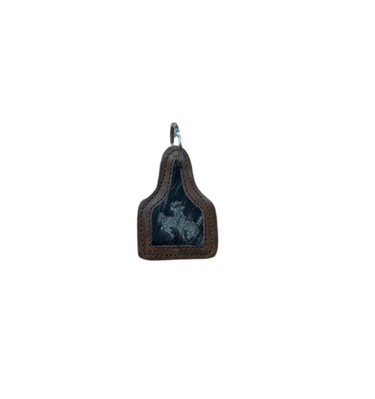 5 Diamond Ranch - Branded Cowhide Tag Keychain