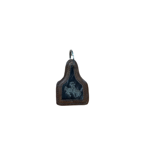 5 Diamond Ranch - Branded Cowhide Tag Keychain