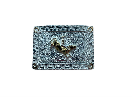 Alpaca Buckles - Square Gold Bullrider Men's Buckle