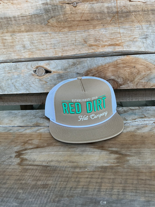 Red Dirt Hat Co - "Papa" Khaki/White Rope Hat