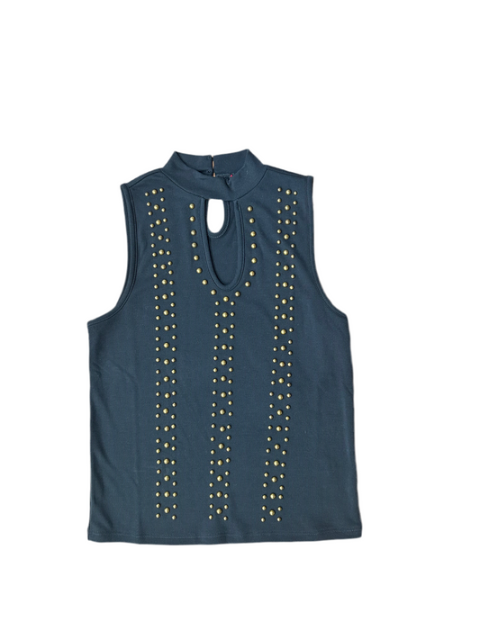 Rock&Roll - Ribbed Black Tank With Studs