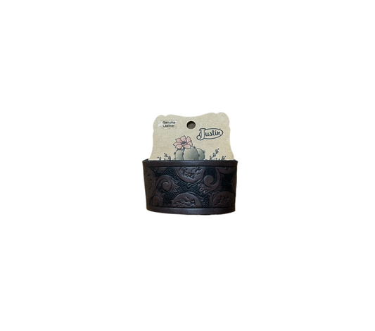 Justin - Leather Carved Wristlet