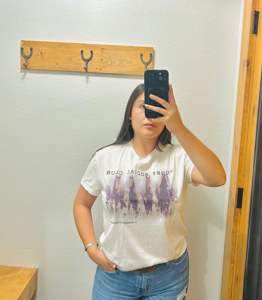 Hooey - Stampede Ladies Off White Crew Neck T-Shirt With Brownout Logo