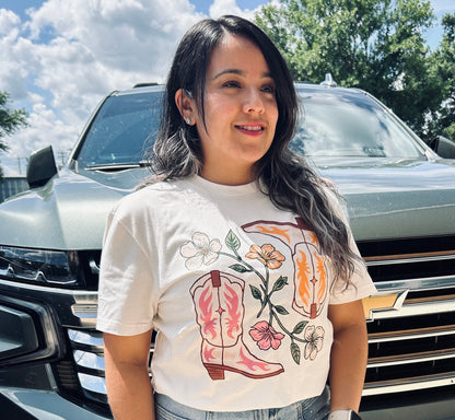 Ali Dee - Flowers And Boots Graphic Tee