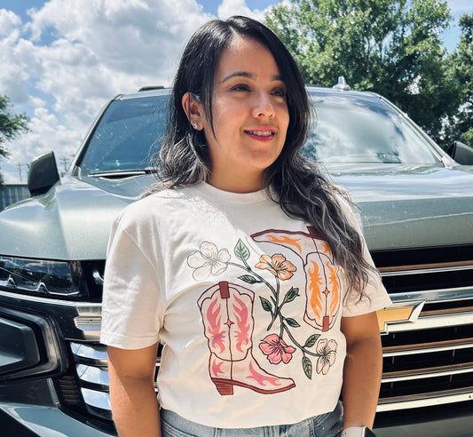 Ali Dee - Flowers And Boots Graphic Tee