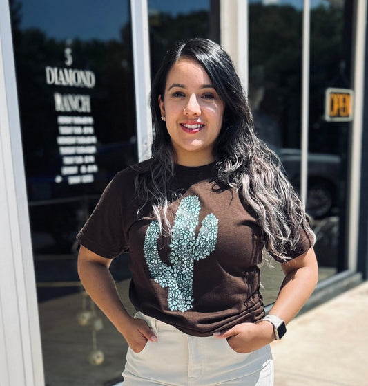 Western - Turquoise Cactus Tee