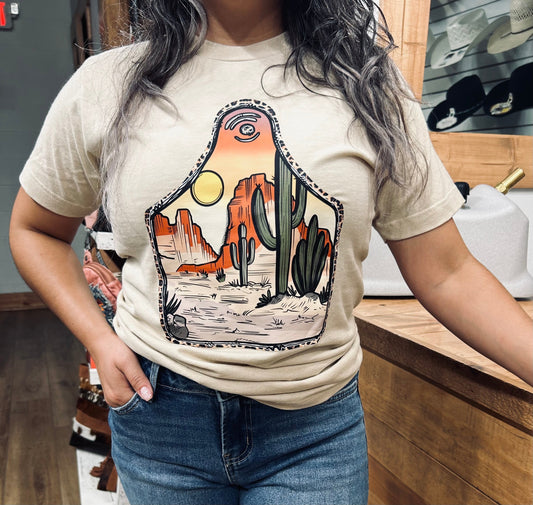 Western - Cow Tag Desert Tee
